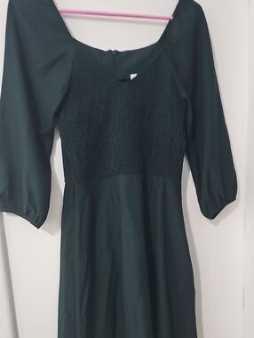 Classic Black Smocked Mini Dress with Puff Sleeves